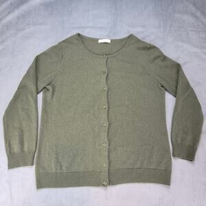 Woolovers Knit Casual Cardigan 80% Wool 20% Cashmere Womens Green L Sweater